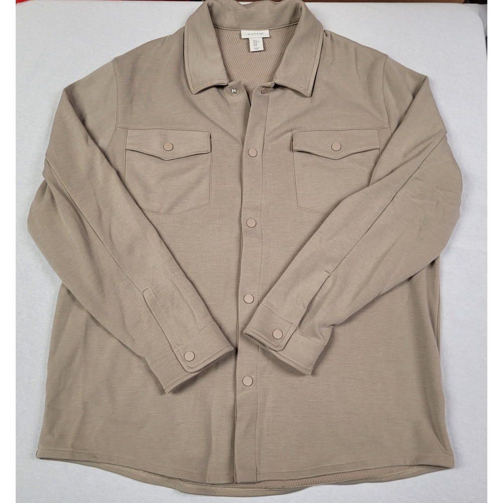 Aspen Men's Long Sleeve Button-Up (Snaps) Shirt Beige/Tan Size XL